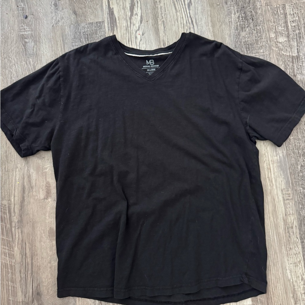 Michael Brandon Black V-Neck Tee